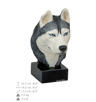 Husky syberyjski ręcznie pomalowana statuetka Art-Dog